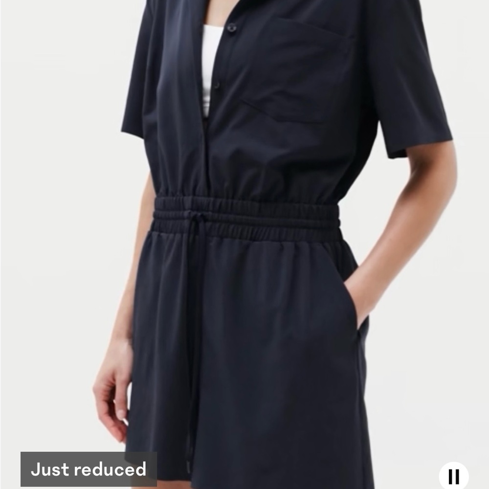 Athleta Black Short Sleeve Romper